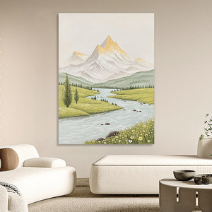 Pintura al óleo pintada a mano, arte de paisaje, decoración minimalista moderna 100% hecha a mano para sala de estar, entrada, baño, arte de pared - Product Image 4