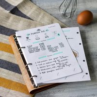 8,5x11 4x6 tarjeta cuero madera personalizado familia libro de cocina en blanco libro de cocina 3 anillos Carpeta de recetas con fundas de plástico