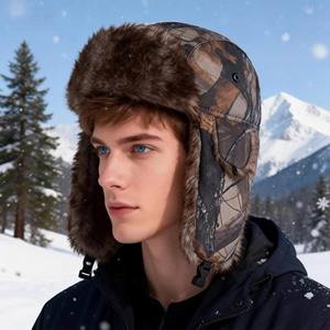 Gorro de Invierno para Hombre, Forrado de Piel Sintética, Estilo Camuflaje, con Orejeras, Tipo Ushanka, Resistente al Viento, Cálido, para Caza, Esquí, Estilo Ruso - Product Image 1