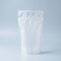 Pochettes à jus verticales avec doubles poignées, sacs d'emballage plastique réutilisables à fermeture éclair, pochettes givrées pour jus de fruits