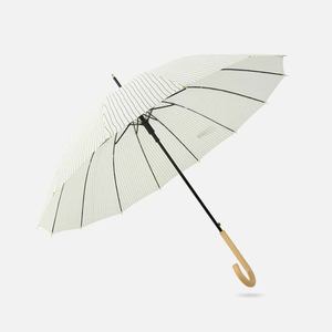 새로운 미니멀리스트 스트라이프 16 본 방수 목재 손잡이 스트레이트 우산은 아웃도어 우산으로 맞춤화할 수 있습니다. - Product Image 3
