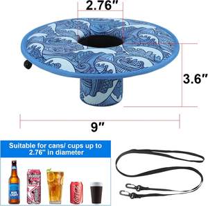 Portavasos Flotante para Piscina, Flotadores para Bebidas, Portavasos de Neopreno para Piscina, para Latas Estándar - Product Image 2