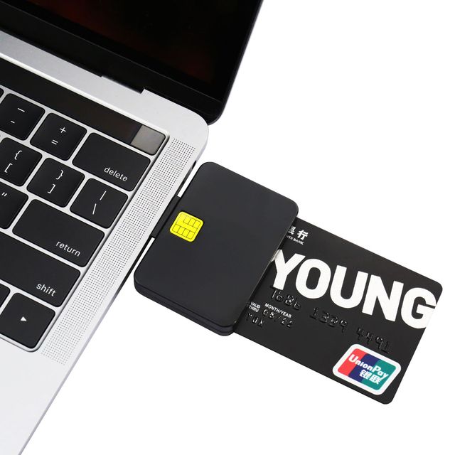 TBFIT Portable Type C Chip Card Reader Writer OTG Mobile Credit Card Reader Payment ISO 7816 EMV CAC ID IC Smart Card Reader
