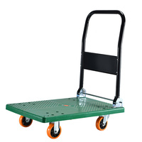 Divers chariot pliant promotionnel de chariot à outil de palette de quatre roues en plastique durable