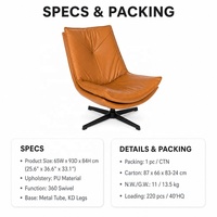 Fauteuil inclinable pivotant en forme de L, rembourré en cuir PU de luxe moderne, avec structure en acier, confortable pour salon et chambre à coucher