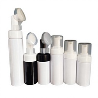 Usine Couleurs En Plastique Cosmétique Mousse Pompe Bouteille 100ml Distributeur Pulvérisation Applicateur Bouteille avec Brosse Haut pour Nettoyant Mouss