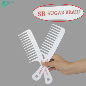 Custom <strong>Wide</strong> Tooth Plastic <strong>Comb</strong> Private Logo Barber Beauty Salon Curly Flat Styling Hair <strong>Wide</strong> Tooth <strong>Comb</strong> for Hair Extensions - Product Image 5