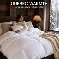 Couette d'hiver ultra-chaude 50% duvet de canard, taille King, avec compartiments, en coton anti-duvet, collection hôtelière extra chaude