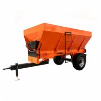 Esparcidora de abono orgánico de alta eficiencia con doble barrena vertical remolcada para agricultura, compost y lodos