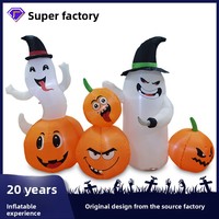 Décoration d'extérieur gonflable Xingtu de 1,8 m pour Halloween : Citrouille, Pirate, Fantôme, Modèle amusant en polyester blanc lumineux