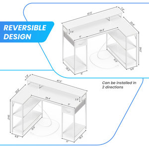Ajunion rộng rãi chơi game Bàn với màn hình Kệ kiểu dáng đẹp sợi carbon bảng bề mặt đa chức năng bàn cho trò chơi thiết lập - Product Image 2
