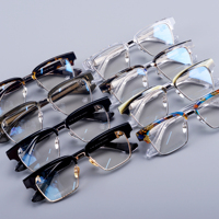 Lunettes optiques de luxe inspirées des créateurs, monture carrée en titane massif, unisexe, style vintage, pour monture en acétate, logo personnalisé, vente en gros OEM