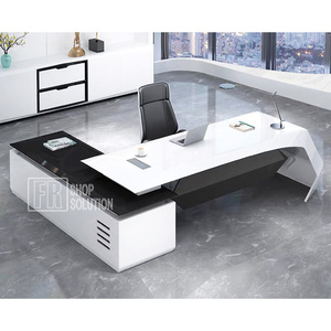Table de travail par ordinateur de haute qualité Mobilier de bureau pour patron Bureau de secrétaire de direction Table de bureau en forme de L - Product Image 3