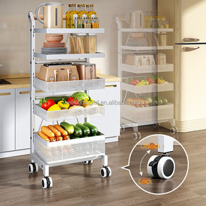 Kệ bếp lưu trữ giỏ cho Tổ Chức Cán tiện ích giỏ đựng thức ăn đơn vị với bánh xe - Product Image 3