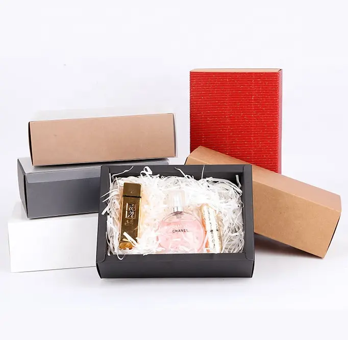 Caja de cajón de Papel kraft con estampado personalizado, mini caja colgante para monedero, corbata