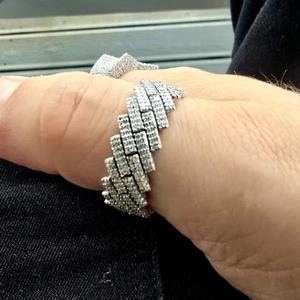 Anillo de Diamantes Moissanite de Plata de Ley 925 de Lujo, Estilo Hip Hop VVS, Joyería Fina Personalizada para Unisex - Product Image 3