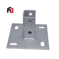 Supports de montage de projecteur à quatre trous en métal galvanisé à fentes, revêtus de zinc Fengchen, avec base de poteau, anti-sismiques, connexion HDG
