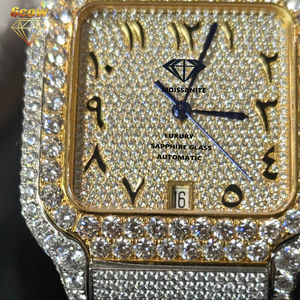 <span class=keywords><strong>Reloj</strong></span> <span class=keywords><strong>de</strong></span> Lujo Personalizado <span class=keywords><strong>de</strong></span> Alta Calidad para Hombre, con Cristal <span class=keywords><strong>de</strong></span> Hielo VVS Moissanite, Estilo <span class=keywords><strong>Cartier</strong></span>, Caja Cuadrada Mecánica, Envuelto, 40 mm, Estilo Hip Hop - Product Image 1