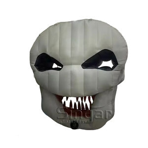 Декоративная уличная гигантская надувная модель скелета-черепа 3м/4м со светодиодной подсветкой, встроенным вентилятором, питанием от сети, настраиваемые размеры - Product Image 4