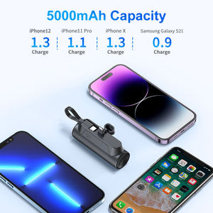 Power Bank con Connettore L per <span class=keywords><strong>iPhone</strong></span> <span class=keywords><strong>Mini</strong></span> 5000mAh Tascabile con Cavo Type C e Supporto per Telefono Compatto Portatile Vendita all'Ingrosso - Product Image 4