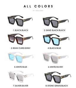 Gafas de <span class=keywords><strong>Sol</strong></span> de Diseñador Estilo Millonario Cuadradas Última Moda 2023 para Hombre y Mujer de Marca de Lujo Famosa - Product Image 6