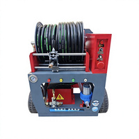 Machine de nettoyage de canalisations à distance 200 bars, équipement de débouchage de canalisations et de tuyaux avec moteur essence bicylindre 37 CV, 84 L/min