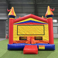 Château gonflable commercial 13x13 15x15 avec panneau d'art publicitaire Moonwalk