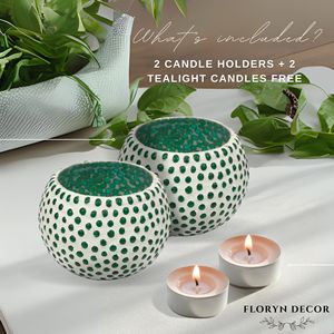 Handcrafted Green Dot Mosaic Glass Jar Soy Wax Scented <b>Candle</b> Premium Home Fragrance <b>Candle</b> for Festive Decor <b>Gifts</b> Wholesale - Product Image 4