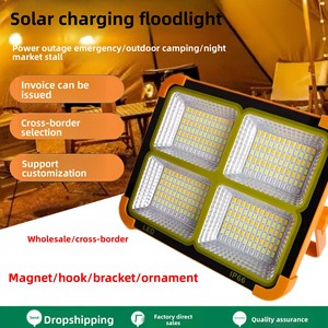 Đèn LED sạc lại IP65, Đèn pha năng lượng mặt trời LED 300 watt, Thích hợp cho sân vườn, cắm trại ngoài trời, quầy hàng chợ đêm và các loại đèn ABS khác - Product Image 3