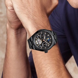 Reloj mecánico automático KINYUED para hombre, resistente al agua, 3BAR, correa de acero inoxidable, calendario semanal con fase lunar, moda de lujo luminosa - Product Image 6