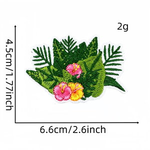 卸売 ハワイアンビーチ 小さな刺繍 アップリケ スカルステッカー アイロン接着 レインフォレスト サマーパッチ トラッカーハット、バッグ、衣料品用 - Product Image 4