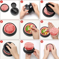 Prensa para Hamburguesas Antiadherente, Molde Redondo para Hamburguesas Rellenas, para Hamburguesas de Res y Pollo