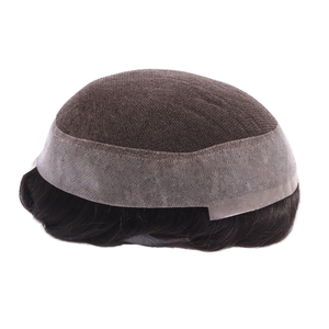 Peluca de encaje suizo en U, cabello humano Remy, negro natural, corta, sin pegamento, talla promedio, encaje marrón claro - Product Image 1