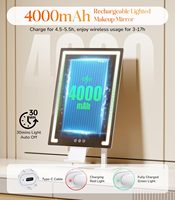 Miroir de maquillage de table avec cadre métallique et interrupteur tactile à LED pour anniversaire et mariage, miroir cosmétique de bureau
