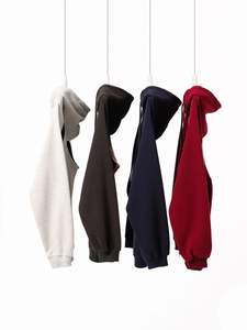 Alta calidad Otoño Invierno 380g abrigo de algodón compuesto hombre estilo universitario Sudadera con capucha hombro cremallera Mujer venta al por mayor Color Suelto - Product Image 5