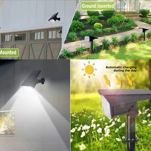 ไฟสปอตไลท์พลังงานแสงอาทิตย์แบบเสียบปลั๊กสำหรับ<span class=keywords><strong>กลาง</strong></span>แจ้ง กันน้ำ IP65 สว่างพิเศษ สำหรับสวน <span class=keywords><strong>ต้นไม้</strong></span> และสนามหญ้า - Product Image 4
