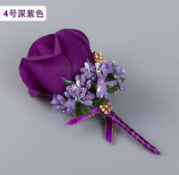 A-503 Soie Rose Boutonnière Corsage Artificielle Classique Marié Fleur Broche pour Mariage