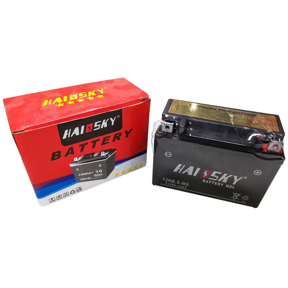 HAISSKY Factory Direct 12V 6.5AH Lead-Acid Motorcycle Battery for Honda Yamaha Bajaj and Suzuki Various Capacities Available