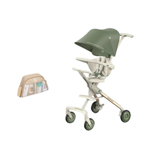 Carrito de Bebé de Lujo, Plegable, de Lino, para Exteriores, con 2/4 Asientos, Capota y Bandeja para Comida - Product Image 4