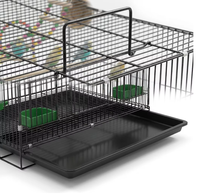 50 #   Cage d'élevage pliable en fer thermolaqué écologique avec plateau en plastique à motif solide et fermeture à bouton pour petites races d'oiseaux