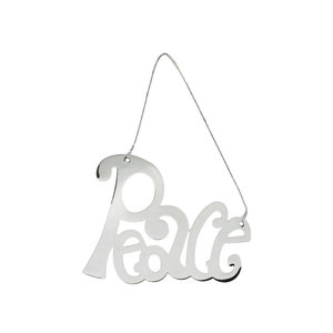 Ciondolo a forma di pace, decorazione natalizia in metallo da appendere all'albero - Product Image 1