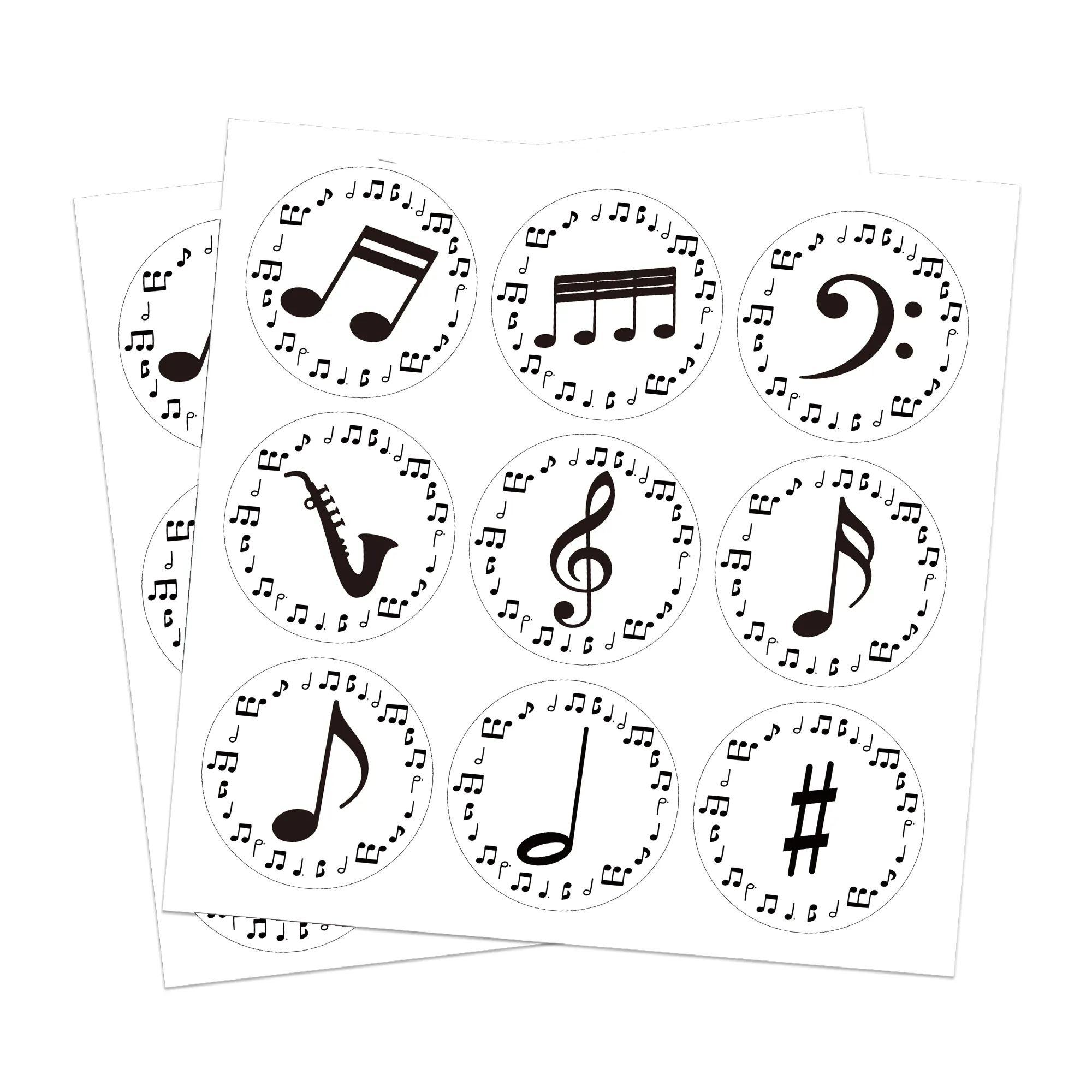 Xindeli KK179 180 pcs Piano Musical Notes Party Round Adesivos Adesivos personalizados Etiqueta de envelope Adesivos para favores do partido