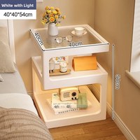Table d'appoint et de chevet créative et moderne en pin massif avec 3 tiroirs, style luxe léger, sensation haut de gamme, petite table basse simple