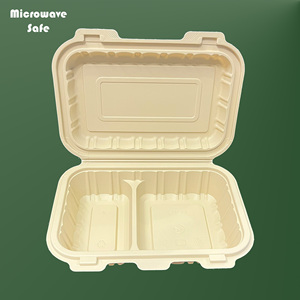 BPA 프리 누수 방지 전자레인지 안전 일회용 <span class=keywords><strong>2</strong></span> 칸 클램쉘 식당 사전 식사를 위해 포장용 용기 꺼내기 - Product Image 1