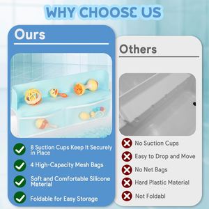 Protection anti-éclaboussures en silicone pour douche de salle de bain, support de rangement pour jouets d'enfants, étagère de jeu, protection anti-éclaboussures pour baignoire pour enfants - Product Image 5
