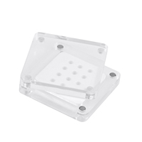 Boîte de rangement en diamant transparent de 25mm Boîtes à pierres précieuses à couverture magnétique Vitrine personnalisée en acrylique avec pierres précieuses en vrac