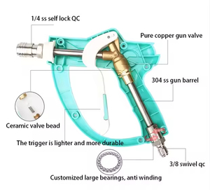 Pistola pulverizadora de agua giratoria de latón resistente 4000PSI, acero inoxidable 304 1/4, bloqueo automático, conector rápido, lavado de coches a presión eléctrica - Product Image 4