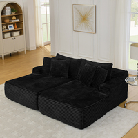 Canapé désossé de 146 $ Canapé compressé canapé désossé grand canapé en tissu velours côtelé Fabricant de mousse Usine OEM ODM