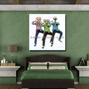 Gangnam estilo divertido bailando 3 personas cabeza de animal abstracto Cuerpo Humano trabajo de arte pintura al óleo pintada a mano decoración para el hogar - Product Image 4