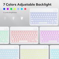 Clavier sans fil ultra-mince et portable OEM ODM avec rétroéclairage 7 couleurs rechargeable pour tablettes et appareils mobiles